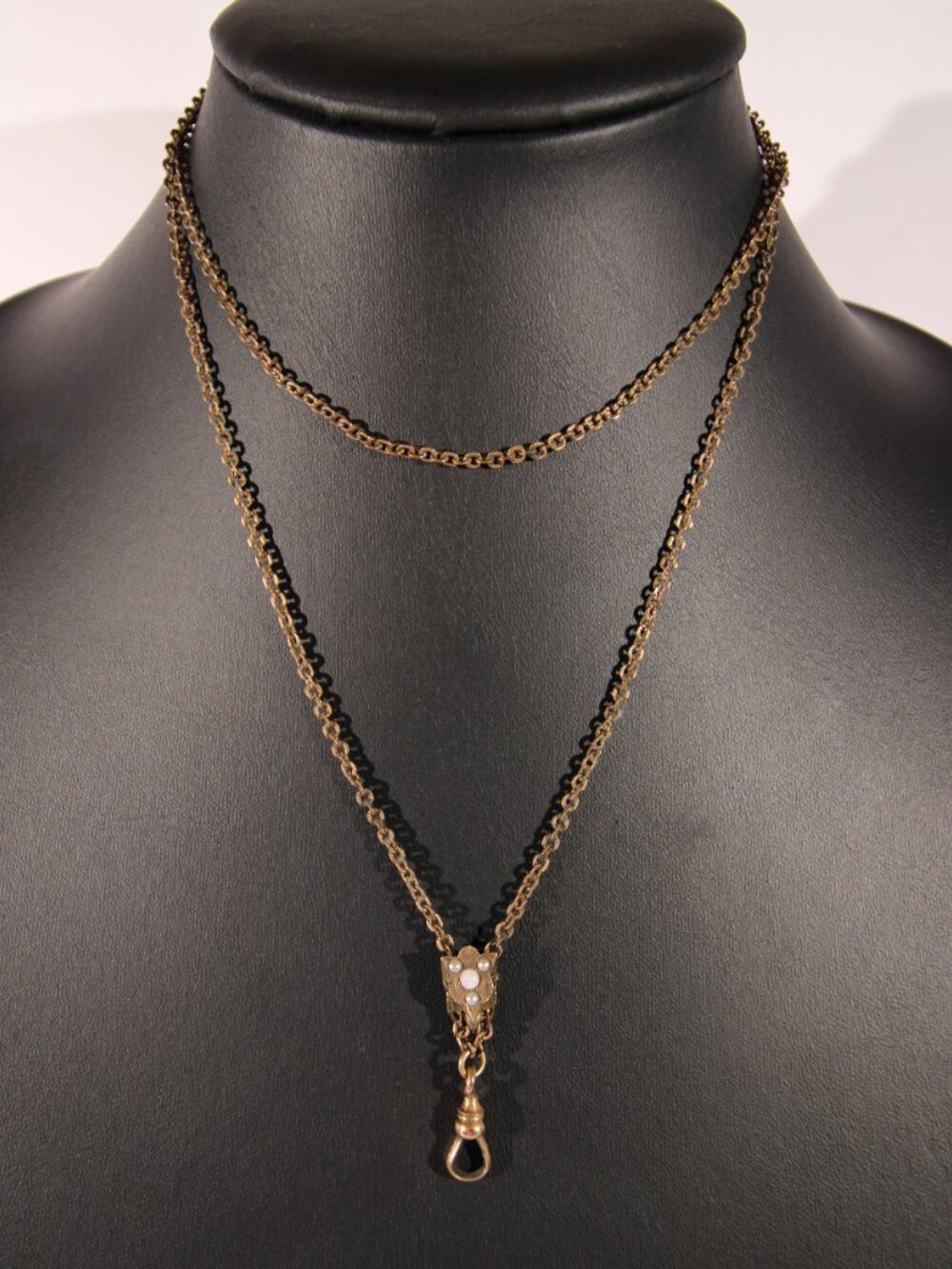 Antique G.LB.& CO Victorian Gold-Filled Lariat Necklace w/ a Sliding Pedant.